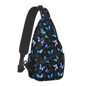 Nmbvcxz Butterflies Sling Bags Crossbody bags for Women Men Sling Backpack Travel Hiking Daypack Chest Shoulder Bag