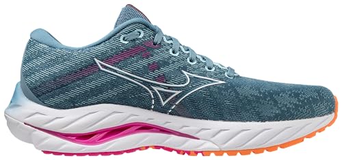 Mizuno Women's Wave Inspire 19 Running Shoe, Provincial Blue/White, 9