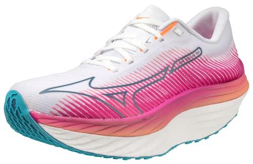 Mizuno Women's Wave Rebellion Pro Running Shoe, White/Silver, 7.5