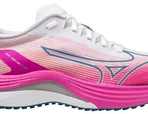 Mizuno Women's Wave Rebellion Flash Running Shoe, White/Silver, 8