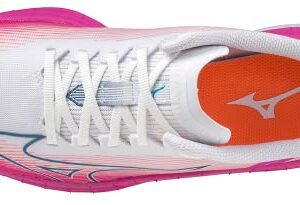 Mizuno Women's Wave Rebellion Flash Running Shoe, White/Silver, 8