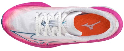 Mizuno Women's Wave Rebellion Flash Running Shoe, White/Silver, 8