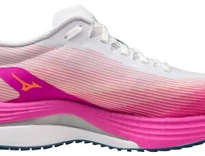 Mizuno Women's Wave Rebellion Flash Running Shoe, White/Silver, 8