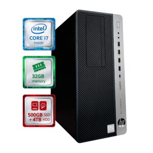 hp elitedesk 800 g3 desktop computer | workstation pc | quad core intel i7 (4.2ghz turbo) | 32gb ddr4 ram | 500gb ssd solid state + 4tb hdd | wifi-5g + bluetooth | win10 pro | 800g3 tower (renewed)