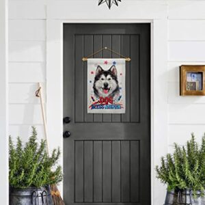 Breeze Decor Patriotic Siberian Husky Garden Flag Set Wood Dowel Dog Puppy Spoiled Paw Canine Fur Pet Nature Farm Animal Creature House Banner Small Yard Gift Double-Sided, Made in USA