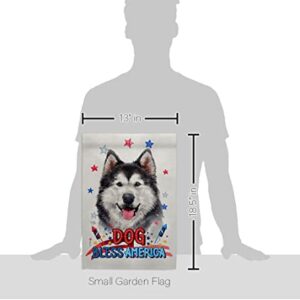 Breeze Decor Patriotic Siberian Husky Garden Flag Set Wood Dowel Dog Puppy Spoiled Paw Canine Fur Pet Nature Farm Animal Creature House Banner Small Yard Gift Double-Sided, Made in USA