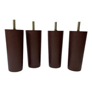 profurnitureparts 5" inch brown round tapered plastic sofa couch chair legs set of 4 (5.0)