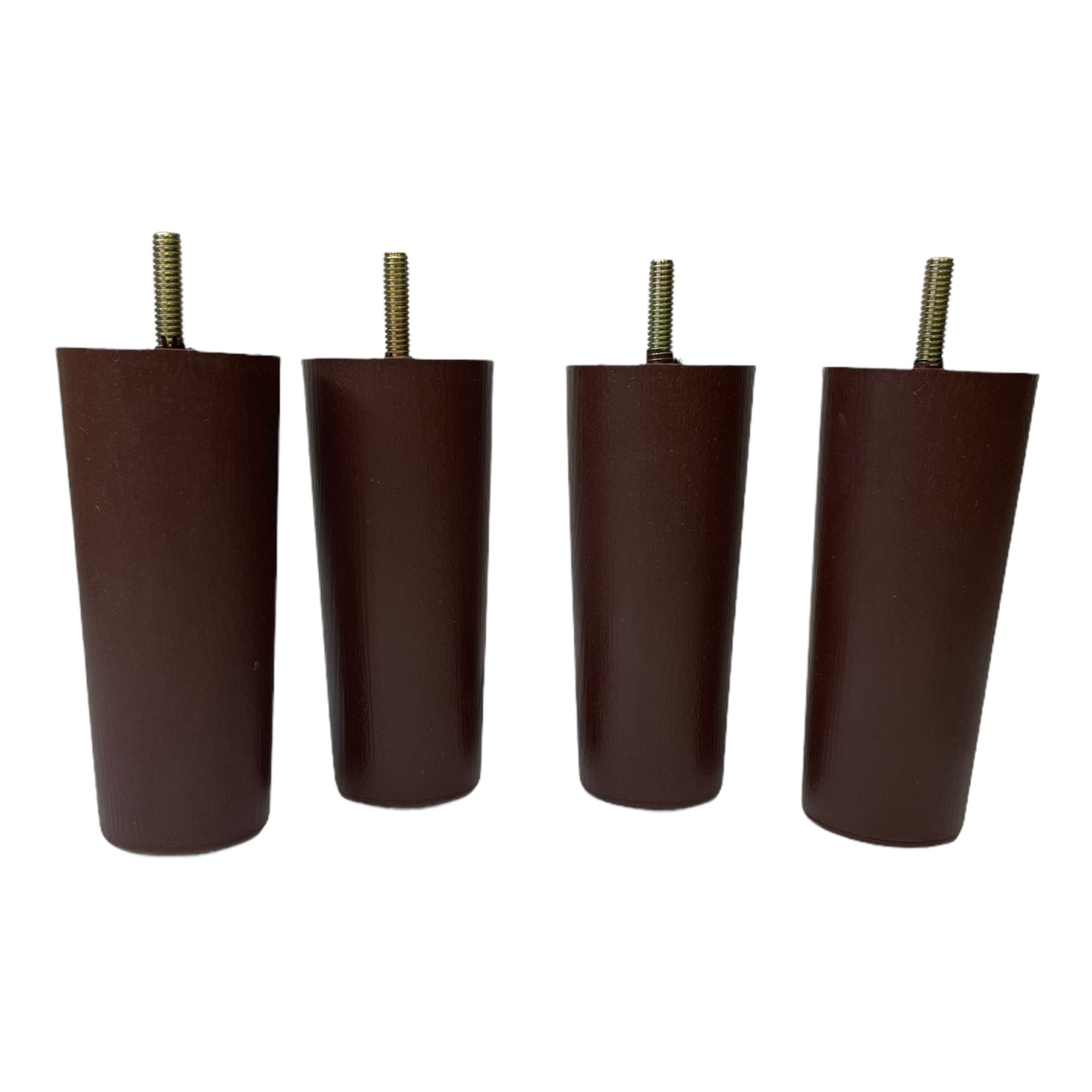 ProFurnitureParts 5" Inch Brown Round Tapered Plastic Sofa Couch Chair Legs Set of 4 (5.0)