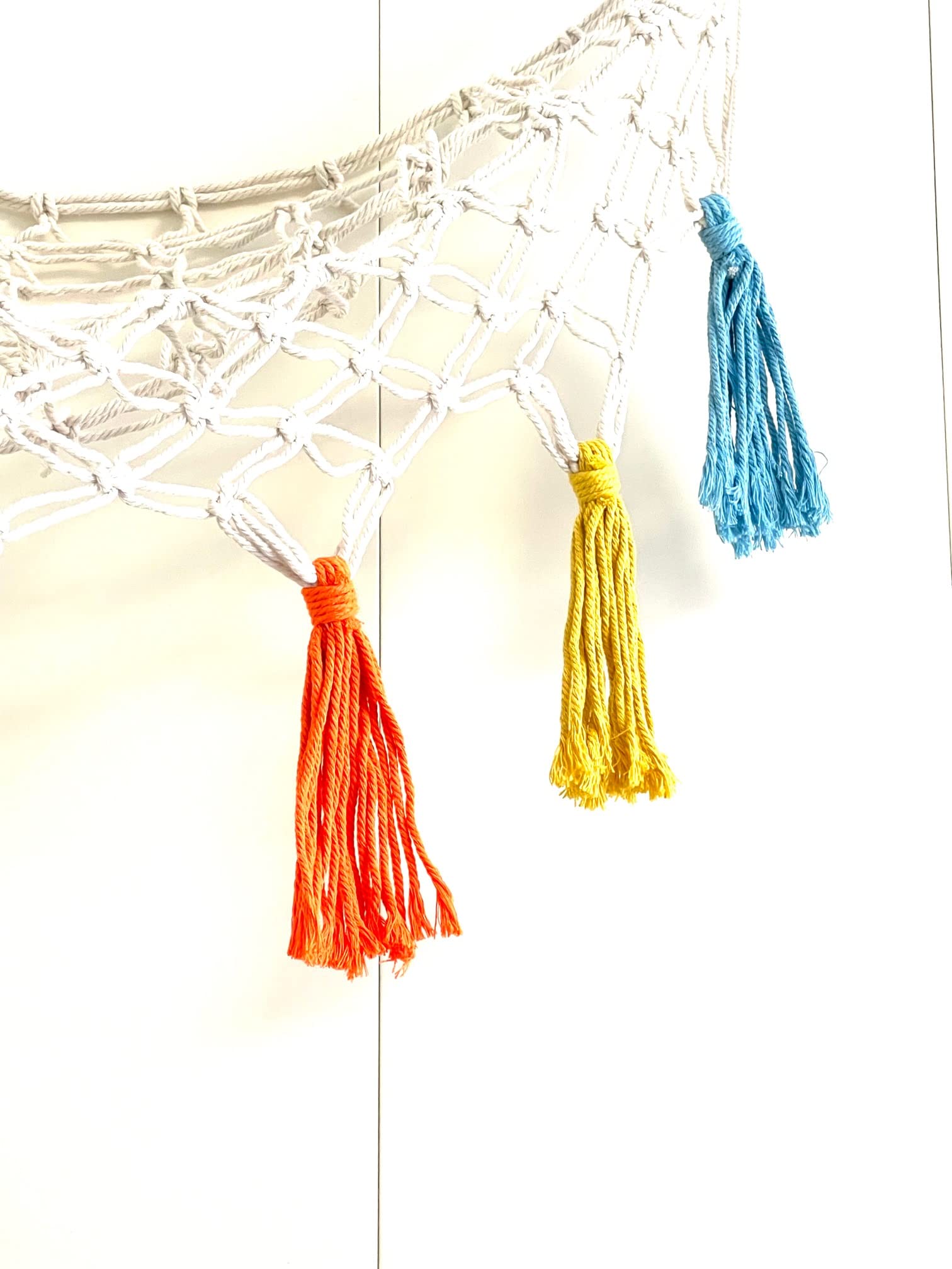 MacrameBay Large Handmade Macrame Stuffed Animal Toy Net Hammock Boho Girl Nursery Playroom Bedroom Kids Room Storage Organizer Decor with Hooks