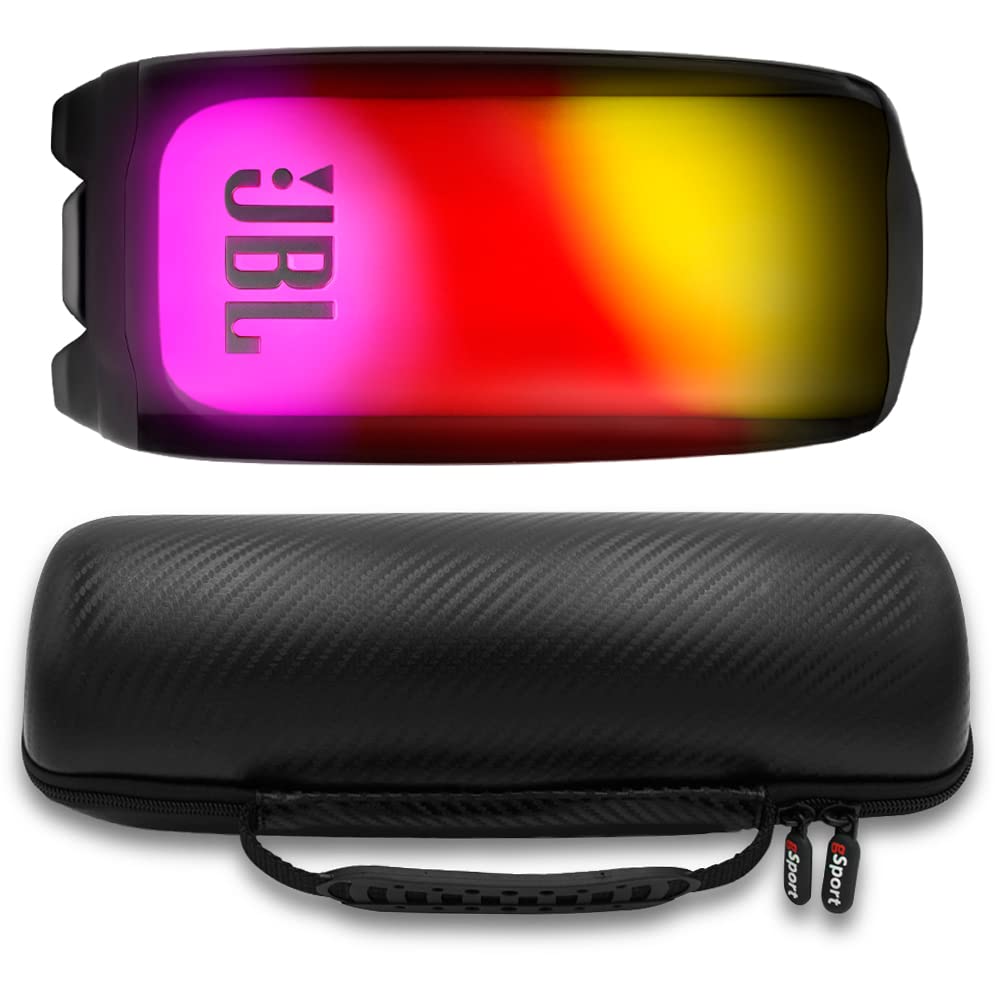 JBL Pulse 5 Waterproof Portable Bluetooth Speaker with 360 Color LED and gSport Case (Black)