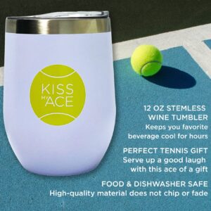 Tennis Wine Tumbler | Funny Tennis Gift | 12 oz Insulated Stainless Steel Wine Glass for Tennis Players