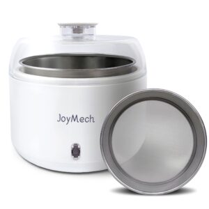 joymech compact yogurt maker with strainer, greek yogurt maker machine with constant temperature control, stainless steel container, 1 quart container, ideal for homemade yogurt, natto and kefir
