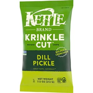 Kettle Brand Potato Chips Krinkle Cut Dill Pickle, 7.5 Oz