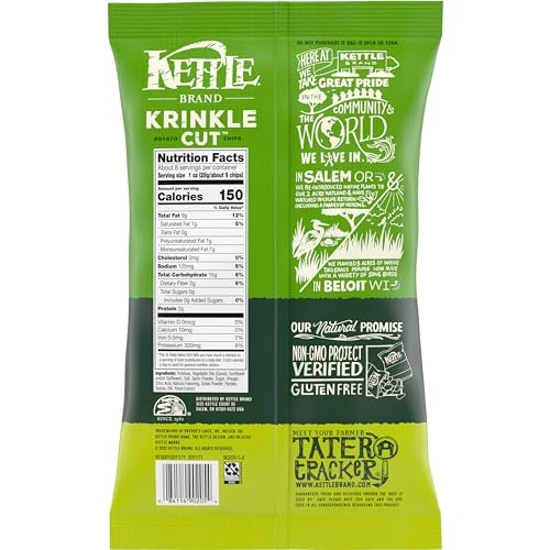 Kettle Brand Potato Chips Krinkle Cut Dill Pickle, 7.5 Oz