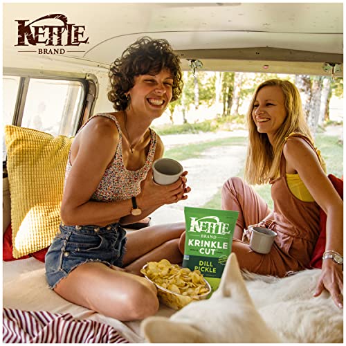 Kettle Brand Potato Chips Krinkle Cut Dill Pickle, 7.5 Oz