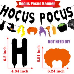 Hocus Pocus Party Decorations 52PCS Hocus Pocus Party Decor with Hocus Pocus Banner Cupcake Toppers Halloween Hocus Pocus Decorations for Home Halloween Party Decorations