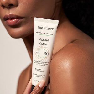 MDSolarSciences Gleam and Glow SPF 50–Highlight Tinted Moisturizer with Broad Spectrum UV Protection–Blendable Sunscreen with Antioxidant VitaminC and Green Tea–Sheer, Natural Glow,1.7 Fl Oz, Lavender