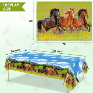 8 Pcs Horse Birthday Party Decorations Supplies Include Horse Garland Paper Banners Horse Plastic Tablecloths Horse Racing Decoration Backdrop Cowboy Cowgirl Horse Balloon