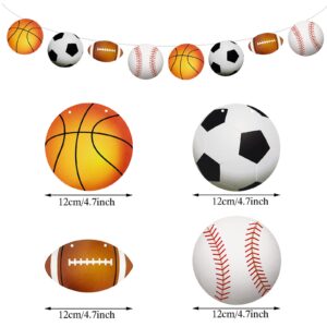 6 Pcs Sports Theme Banner Sports Garland Sports Birthday Party Decorations Sports Hanging Banners Bunting for Sport Party Supplies