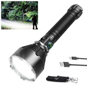 amzgogo flashlights high lumens rechargeable, 250000 lumens super bright led flashlight with usb cable, brightest flash light with 3 modes waterproof, powerful handheld flashlight for home, camping