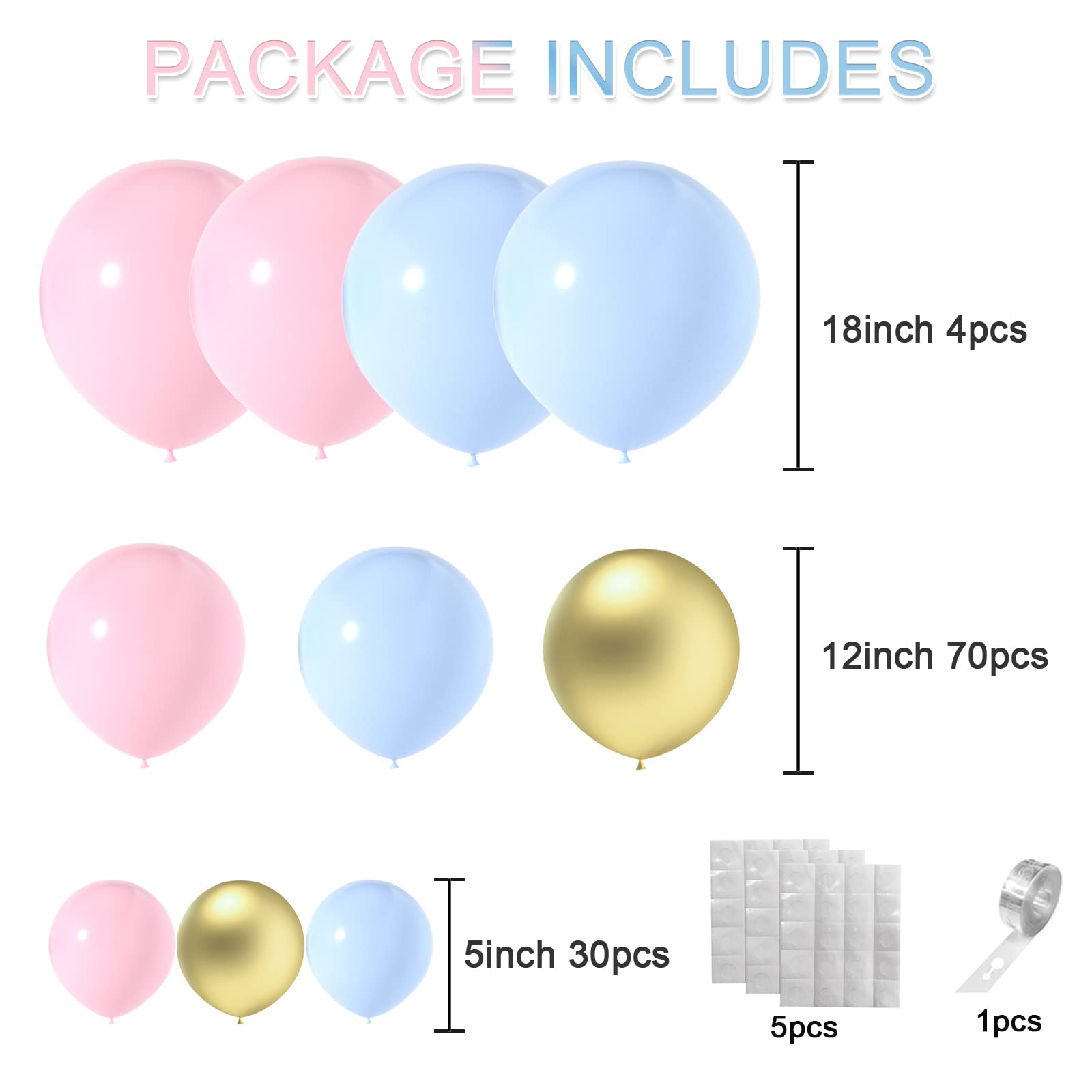 DIY Gender Reveal Balloons Arch Pink And Blue Gender Reveal Balloons Garland Kit With Metallic Gold Balloons Gender Reveal Decorations For He or She Boy or Girl Party Supplies Gender Reveal Balloons