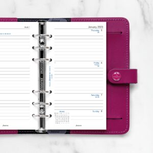 Filofax Refill, Personal/Compact Size, Week-to-View, White Paper, Ruled, English, 2023 (C68418-23) (68418-2018)