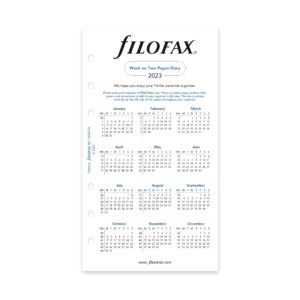 Filofax Refill, Personal/Compact Size, Week-to-View, White Paper, Ruled, English, 2023 (C68418-23) (68418-2018)