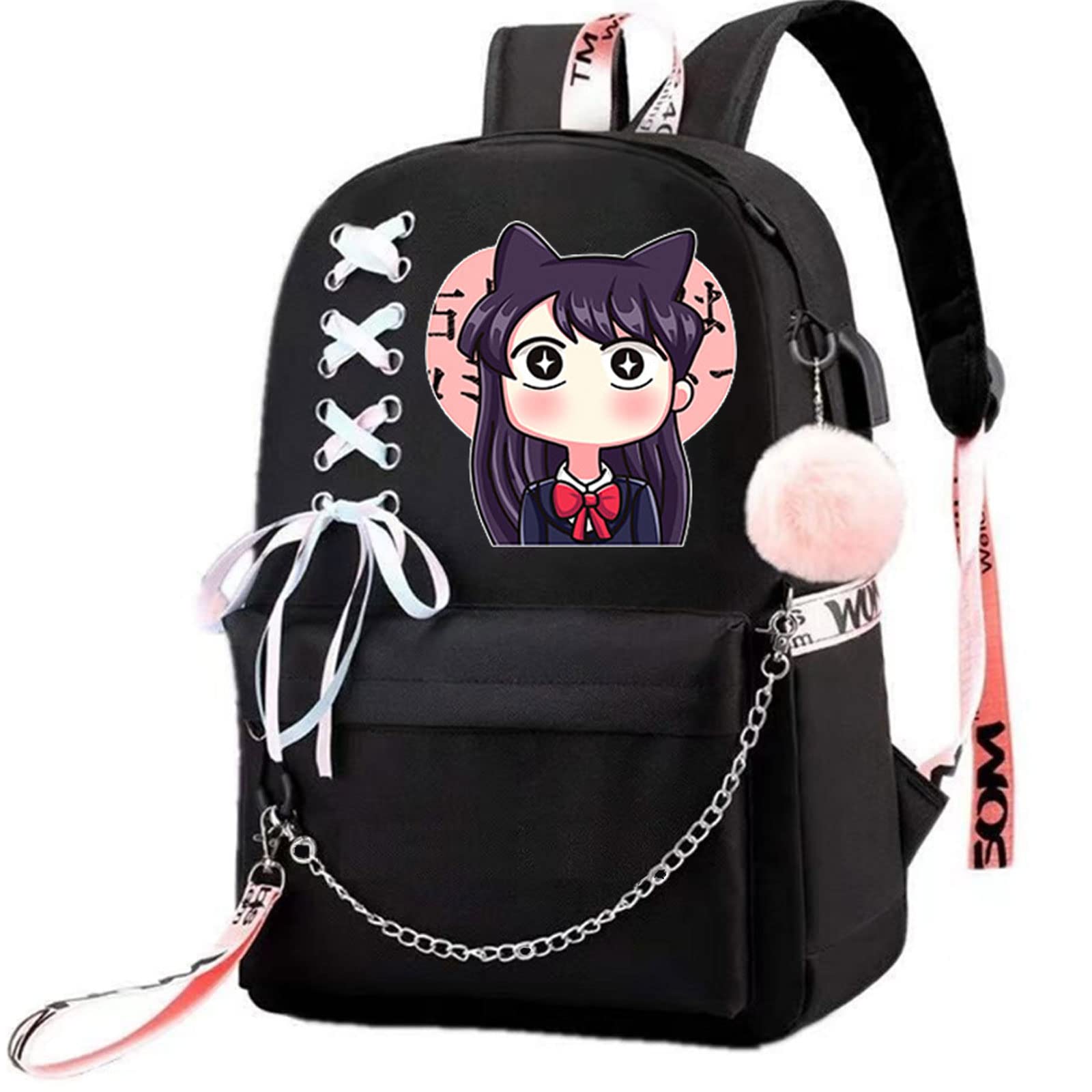 COSABZ Anime Komi Cant Communicate Komi Shouko San Excited Backpack Cosplay Kawaii Ribbon Schoolbag (4)