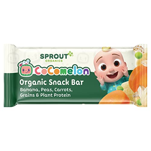 CoComelon Sprout Organic Baby Food, Toddler Snacks, Bananas, Peas and Carrots Snack Bar (6 pack)
