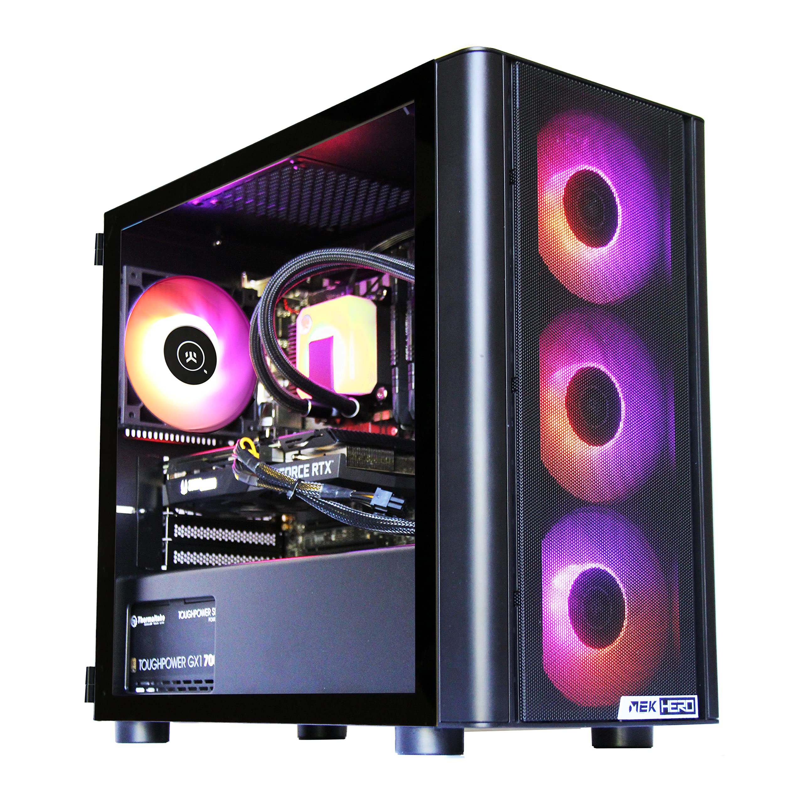 ZOTAC Gaming MEK Hero G1 I1736KFT Liquid Cooling Gaming PC Desktop Intel 11th Gen Core i7 11700KF, GeForce RTX 3060 Ti 8GB, 16GB 3200 MHz DDR4, 1TB M.2 NVMe SSD, RGB ‎- GH3060TI170KF01BL-U-W2B