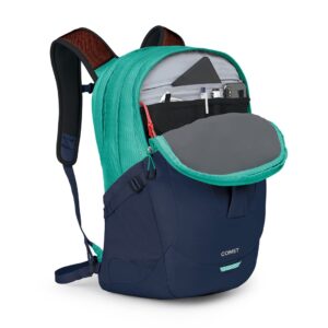 Osprey Comet Laptop Backpack, Reverie Green/Cetacean Blue