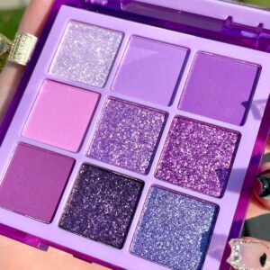 maepeor jam purple eyeshadow palette 9 colors stunning matte glitter eyeshadow palette longlasting waterproof shimmer eye shadow for girls and women (set 3, jam purple)