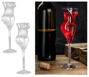 ruoxian 2 pcs feminine body wine glasses novelty champagne goblet crystal glasses cocktail glasses for birthday wedding home restaurant bar party decoration (2 pcs)
