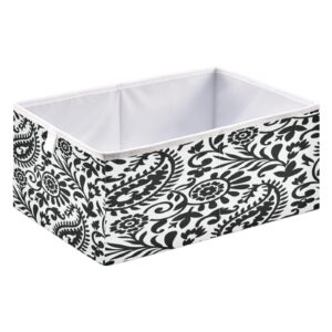 blueangle black and white pattern rectangle storage bin, 15.8 x 10.6 x 7 in, large collapsible organizer storage basket for home décor（42）