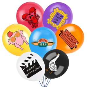 28pcs balloons for friends birthday party supplies, includes 7 styles printed ideal for tv show party decorations favors