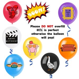 28Pcs Balloons for Friends Birthday Party Supplies, Includes 7 Styles Printed Ideal for TV Show Party Decorations Favors