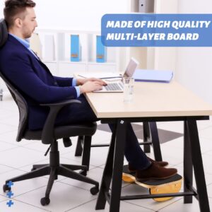 Foot Stool Under Desk Wood Larger Size Office Desk Footrest Rocking Foot Nursing Stool Rocker Balance Board for Supporting Relieving Leg Pressure, Home and Office Use, 15.8 x 11 x 4.3 Inches