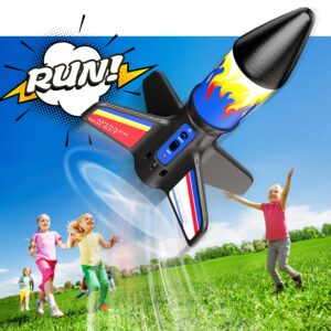 lakebyin Rocket Launcher for Kids - Electric Flying Model Rocket with Parachute Recovery - Eco-Friendly Rocket Toy with Unlimited Re-Launch - Great Birthday Gift