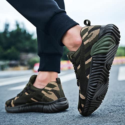 WILTENA Womens Mesh Camouflage Shoes Mens Non Slip Sports Running Tennis Sneakers Walking Shoes Camouflage(19) Size 11w/9.5m