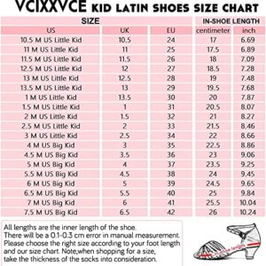 VCIXXVCE Gilrs Latin Dance Shoes Tan Low Heel 1.2" Tango Salsa Ballroom Dance Practice Shoes,6 M US Big Kid