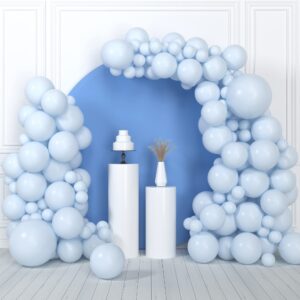 house of party pastel blue balloons - light blue balloons 5/12/18 inch, baby blue balloons garland for graduation, baby shower & birthday party decorations