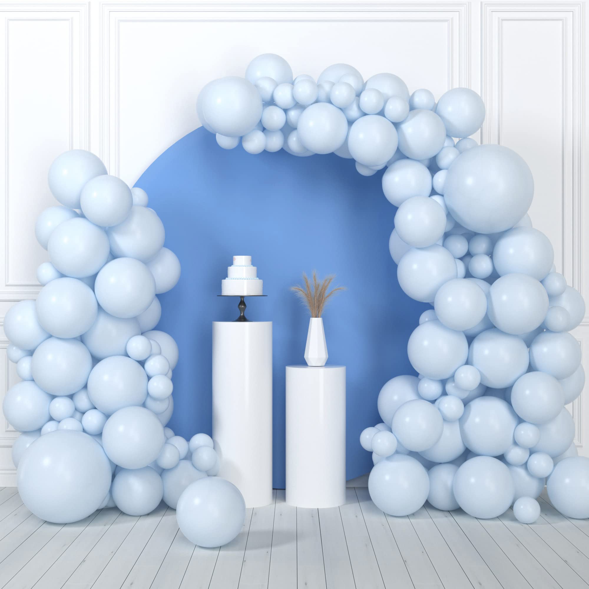 HOUSE OF PARTY Pastel Blue Balloons - Light Blue Balloons 5/12/18 Inch, Baby Blue Balloons Garland for Graduation, Baby Shower & Birthday Party Decorations