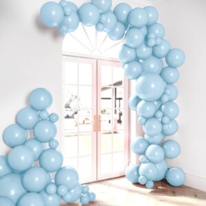 HOUSE OF PARTY Pastel Blue Balloons - Light Blue Balloons 5/12/18 Inch, Baby Blue Balloons Garland for Graduation, Baby Shower & Birthday Party Decorations