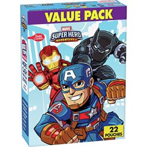 avengers fruit flavored snacks, treat pouches, value pack, 22 ct