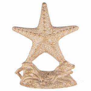 door stoppers for bottom of door - white cast iron starfish doorstop with gold accents - decorative and functional door stops and bumpers for elegant home style