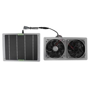 100w solar powered fan kit, 3000rpm dual exhaust fan efficient solar fans with solar panel, waterproof ventilation fan for home, greenhouse, rv, chicken coop