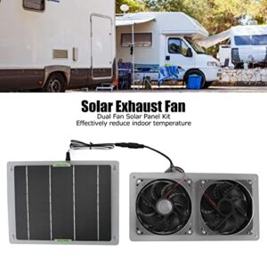 100W Solar Powered Fan Kit, 3000Rpm Dual Exhaust Fan Efficient Solar Fans with Solar Panel, Waterproof Ventilation Fan for Home, Greenhouse, RV, Chicken Coop