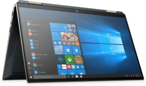 hp spectre touch x360 13 in blue-gold convertible 2-in-1 laptop 11th gen quad core intel i5 up to 4.2ghz 8gb ddr4 256gb ssd 13.3in fhd gorilla glass 13-aw200 (renewed)