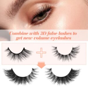 Newcally Half Lashes Mink Natural Cat Eye Wispy False Eyelashes Fluffy Volume Strip Fake Eyelashes Accent Corner 3/4 Eye Lashes DIY Cluster Faux Mink Half Eyelashes 14 Pairs Black