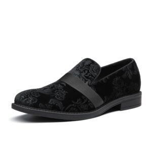 bruno marc mens dress tuxedo shoes slip-on classic wedding loafers, black - 10 (sbox227m)